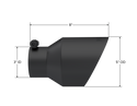 MBRP Universal 3in Hex Tip 5in Inlet 8in Length Dual Wall Exhaust Tip - Black Coated