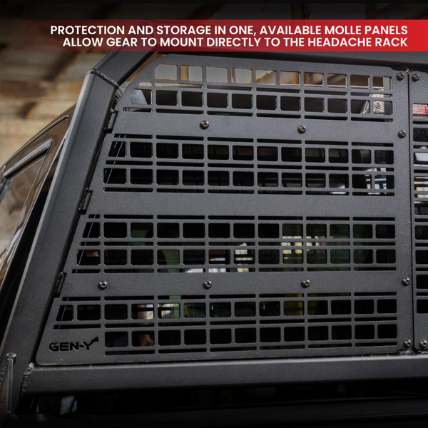 Gen-Y 19+ Dodge Ram 2500/3500 Defender Headache Rack/ 3-Molle Panels - Black