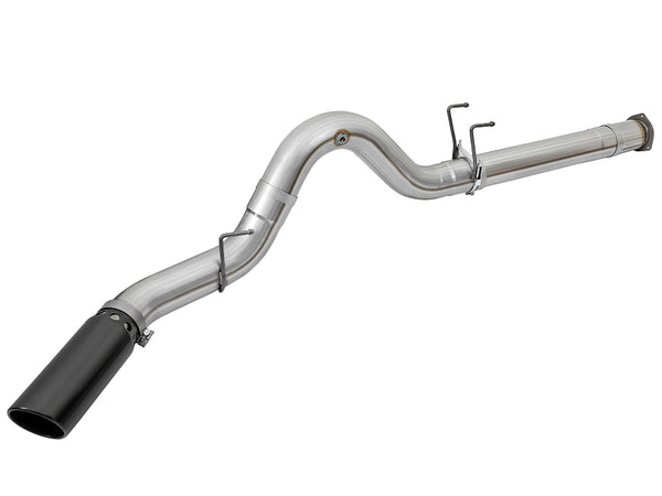 aFe ATLAS 5in DPF-Back Alum Steel Exhaust System w/Black Tip 2017 Ford Diesel Trucks V8-6.7L (td)