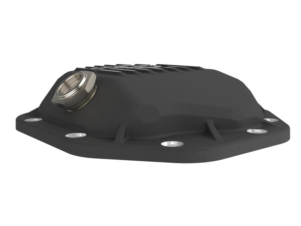 aFe 19-25 GM Trucks Front Diff Cover - Black w/ Machined Fins
