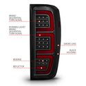 ANZO 19-23 GMC Sierra 1500/2500HD/3500HD Smoke Black Replacement Full LED Bar Tail Light