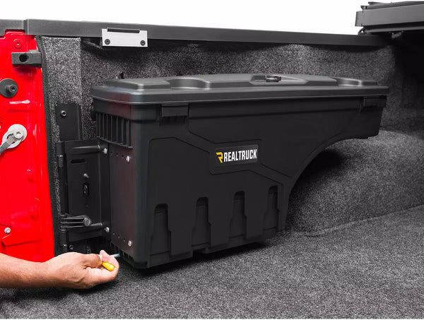 Undercover Swingcase Truck Bed Toolbox 2019-26 GM 1500 with Multipro Tailgate, Passenger Side