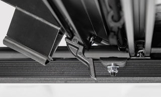 Access LOMAX 2022+ Rivian R1T 4ft 6in Bed (w/ OEM Tonneau Track) Folding Hard Cover - Black Urethane