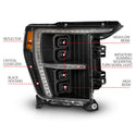 ANZO 21-23 Ford F-150 (w/Factory Halogen) Z-Series Full LED Proj Headlights - Pass. Side ONLY