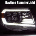 AlphaRex 05-11 Toyota Tacoma NOVA LED Projector Headlights Plank Style Alpha Black w/Actv Light/DRL