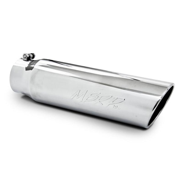 MBRP Universal 5in OD Angled Rolled End 4in Inlet 18in Length T304 Exhaust Tip