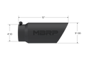 MBRP Universal Tip 5 O.D. Dual Wall Angled 4 inlet 12 length - Black Finish