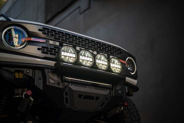 DV8 Offroad 7in Halo Elite Round Light w/ Accent Halo - White/Amber