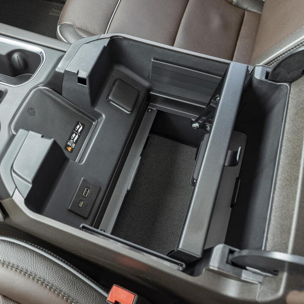 Tuffy Console Safe W/ Keyed Lock For Chevrolet Silverado W/ Wireless Charging Pad Console