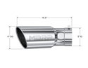MBRP Universal Tip 6in OD 5in Inlet 15.5in Length 30 Deg Bend Angled Rolled End T304