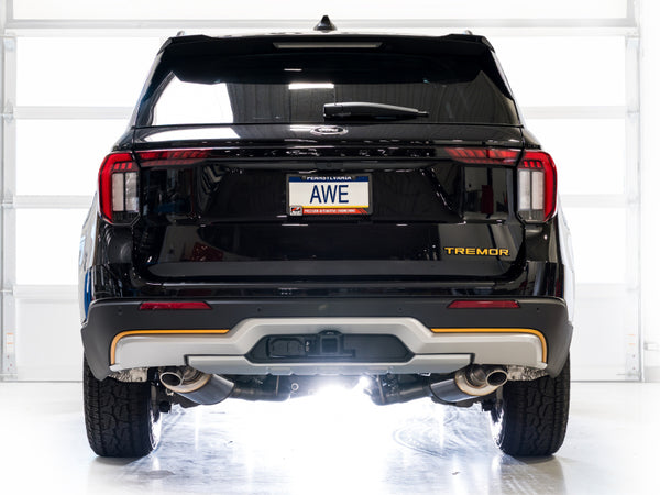 AWE Tuning 2021+ Ford Explorer Tremor 3.0TT 0FG Dual Rear Exit Exhaust w/ Bash Guard
