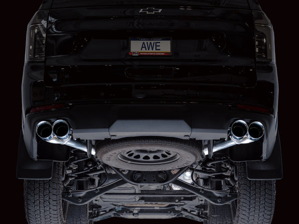 AWE Tuning 2021+ GMC Suburban/Yukon XL 5.3L 0FG Split Rear Exit Catback - Quad Chrome Silver Tips