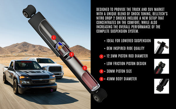 Belltech Nitro Drop 2 5"-7" drop 1999-06 Chevy GMC Silverado 1500 Shock Set 2WD 9130