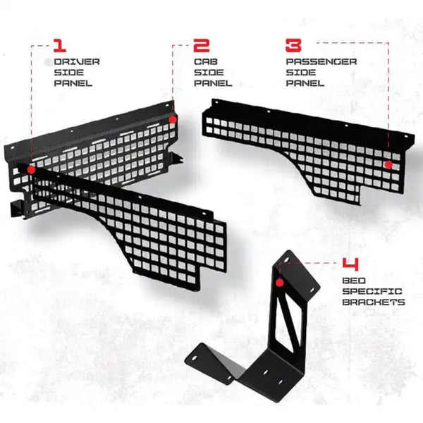 Putco Truck Bed Molle Panels - Driver Side, Passenger Side, Front Bulk Head for 2020-25 Jeep Gladiator