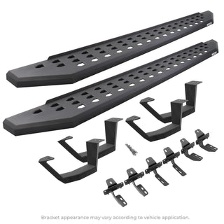 Go Rhino - 6944368720PC - RB20 Running Boards With Mounting Brackets & 2 Pairs Of Drop Steps Kit - Textured Black