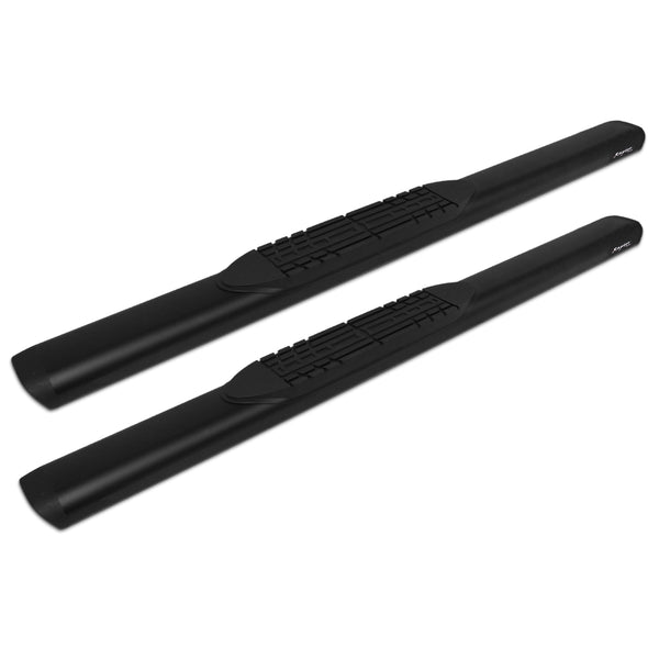 Raptor Series 5 in Oval Style Slide Track Running Boards Black Textured Aluminum