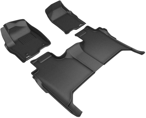 2019-23 Chevy Silverado MAXpider 3D All-Weather Floor Mats, Row 1 plus Row 2 Crew Cab Buckets Without Rear Underseat StorageFloor Liners, Kagu Series