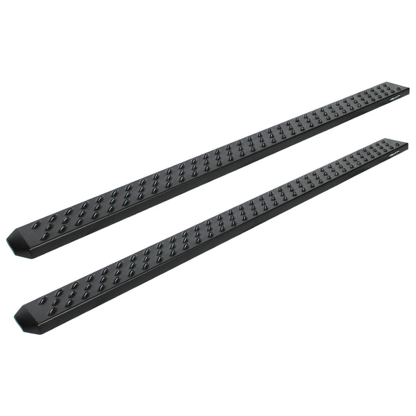 Raptor Series 6.5 in Sawtooth Slide Track Running Boards Black Textured Aluminum