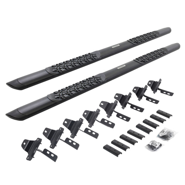 Go Rhino V3451687T - V3 Series Aluminum Side Steps with Mounting Brackets - Textured Black