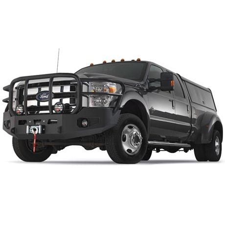 Direct-Fit Mounting Grill Guard With Winch Mount Tow Hook Mounts Black Steel