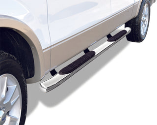 415 Side Steps w Brackets Kit - Stainless - Welded End Caps - Double Cab Only