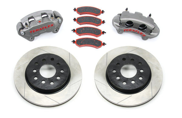 JK: Front Big Brake Kit w/ Slotted Rotors - 5x5 in. & 5x5.5 in.