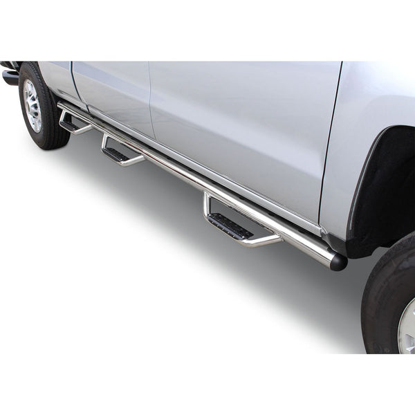 Dominator D3 1-Piece Wheel-to-Wheel Side Steps with Brackets Kit - Stainless