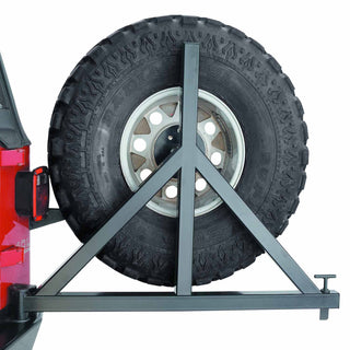 Mounts to 74300 Rear Bumper; Up to 37 Inch Tire; Black; Steel; Direct-Fit