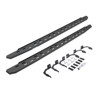 Go Rhino 69610687ST - RB30 Slim Line Running Boards With Mounting Bracket Kit - Protective Bedliner Coating