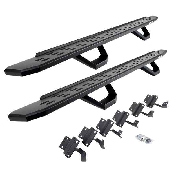 Go Rhino 6961508720PC - RB30 Running Boards With Mounting Brackets & 2 Pairs Of Drops Steps Kit - Textured Black