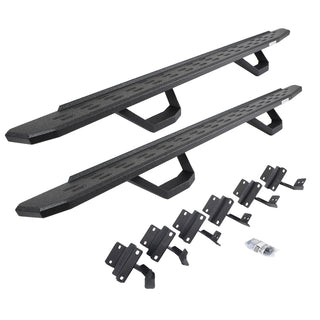 Go Rhino 6961508720T - RB30 Running Boards With Mounting Brackets & 2 Pairs Of Drops Steps Kit - Protective Bedliner Coating