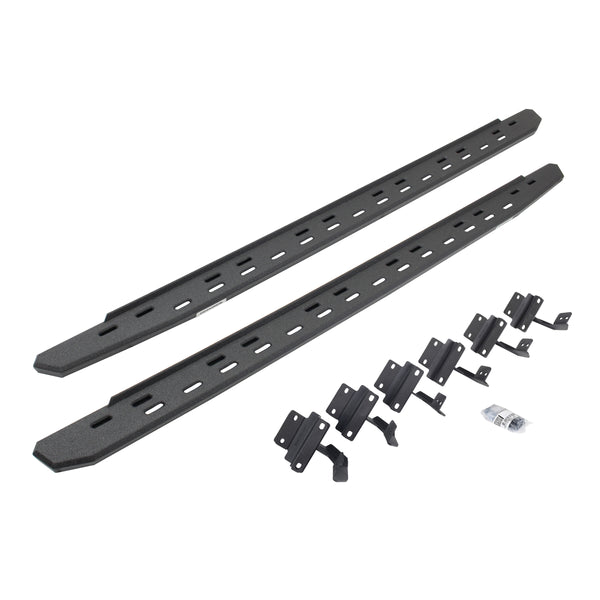 Go Rhino 69615587ST - RB30 Slim Line Running Boards With Mounting Bracket Kit - Protective Bedliner Coating