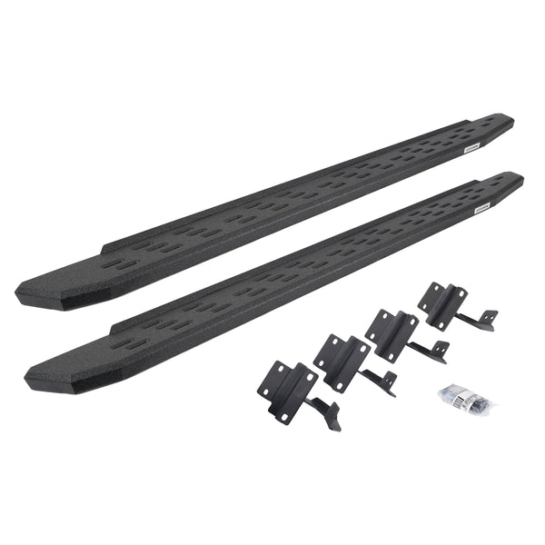 Go Rhino 69617780T - RB30 Running Boards With Mounting Bracket Kit - Protective Bedliner Coating