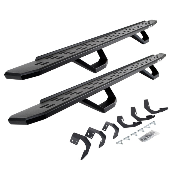 Go Rhino 6962068720PC - RB30 Running Boards With Mounting Brackets & 2 Pairs Of Drops Steps Kit - Textured Black