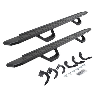 Go Rhino 6962068720T - RB30 Running Boards With Mounting Brackets & 2 Pairs Of Drops Steps Kit - Protective Bedliner Coating