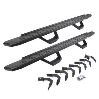 Go Rhino 6962358020PC - RB30 Running Boards With Mounting Brackets & 2 Pairs Of Drops Steps Kit - Textured Black