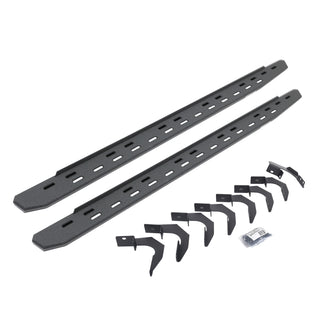 Go Rhino 69623580ST - RB30 Slim Line Running Boards With Mounting Bracket Kit - Protective Bedliner Coating