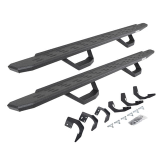 Go Rhino 6962998020T - RB30 Running Boards With Mounting Brackets & 2 Pairs Of Drops Steps Kit - Protective Bedliner Coating