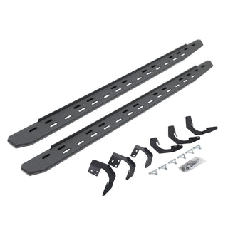 Go Rhino 69629980ST - RB30 Slim Line Running Boards With Mounting Bracket Kit - Protective Bedliner Coating