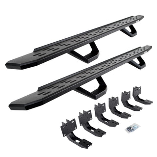 Go Rhino 6963068020PC - RB30 Running Boards With Mounting Brackets & 2 Pairs Of Drops Steps Kit - Textured Black