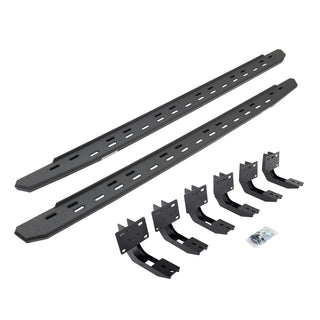 Go Rhino 69630687ST - RB30 Slim Line Running Boards With Mounting Bracket Kit - Protective Bedliner Coating