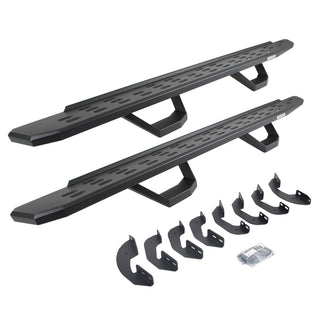 Go Rhino 6964158020PC - RB30 Running Boards With Mounting Brackets & 2 Pairs Of Drops Steps Kit - Textured Black