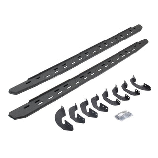 Go Rhino 69641687ST - RB30 Slim Line Running Boards With Mounting Bracket Kit - Protective Bedliner Coating