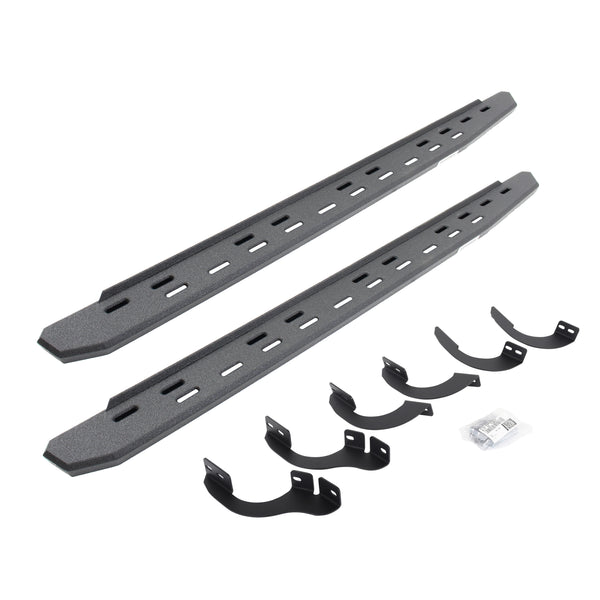 Go Rhino 69642568ST - RB30 Slim Line Running Boards With Mounting Bracket Kit - Protective Bedliner Coating