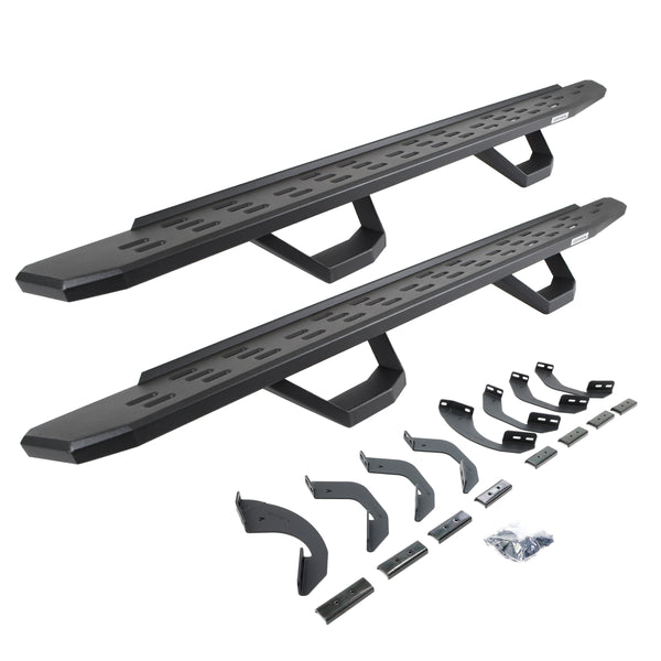 Go Rhino 6964358020PC - RB30 Running Boards With Mounting Brackets & 2 Pairs Of Drops Steps Kit - Textured Black