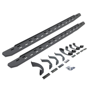 Go Rhino 69643580ST - RB30 Slim Line Running Boards With Mounting Bracket Kit - Protective Bedliner Coating