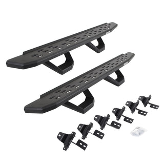 Go Rhino 6965056820PC - RB30 Running Boards With Mounting Brackets & 2 Pairs Of Drops Steps Kit - Textured Black