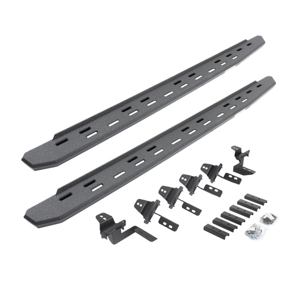 Go Rhino 69650568ST - RB30 Slim Line Running Boards With Mounting Bracket Kit - Protective Bedliner Coating