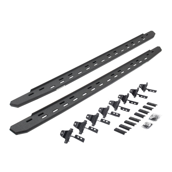 Go Rhino 69651687ST - RB30 Slim Line Running Boards With Mounting Bracket Kit - Protective Bedliner Coating