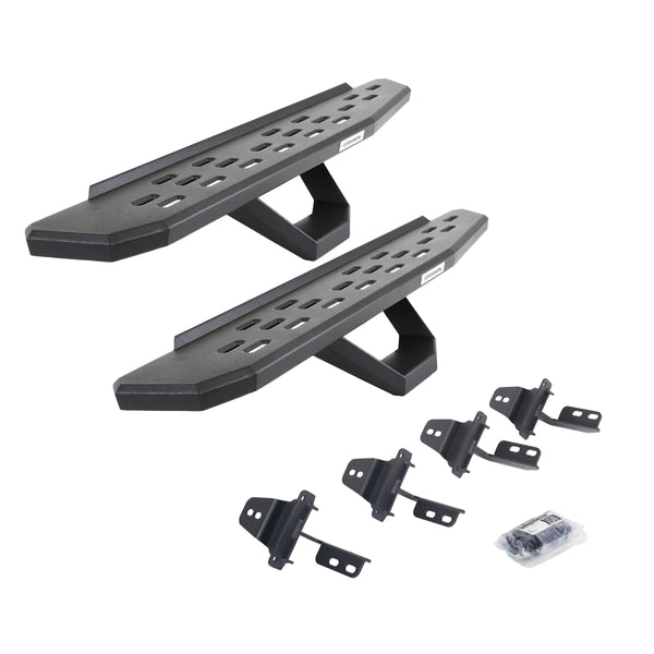 Go Rhino 6969264810PC - RB30 Running Boards With Mounting Brackets & 2 Pairs Of Drops Steps Kit - Textured Black